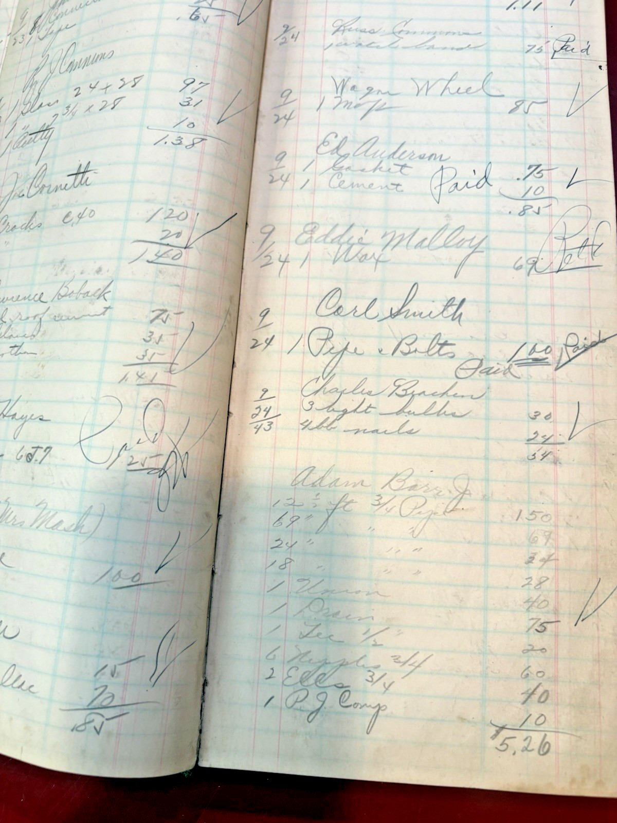Old Vintage Store Ledger 1943 Pennsylvania Coal town