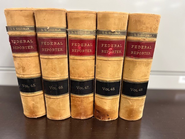 Lot of 5 Federal Reporter Antique Law Books 1890s Vols 45 46 47 48 49 Leather