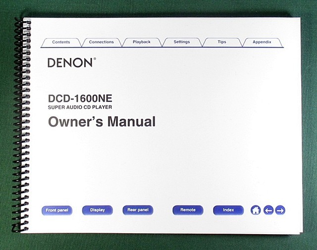 Denon DCD-1600NE Instruction Manual: Full Color 56 Pages & Protective Covers!