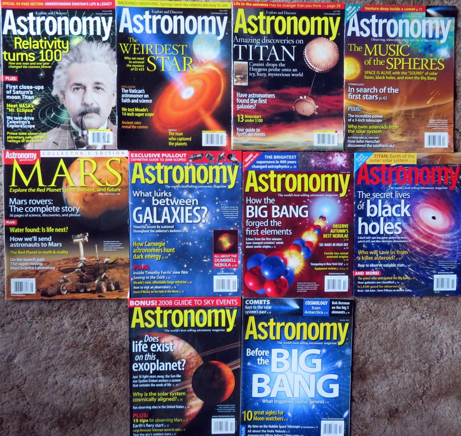 ASTRONOMY Magazines – Year Lots, YOUR CHOICE, from 2005-2023