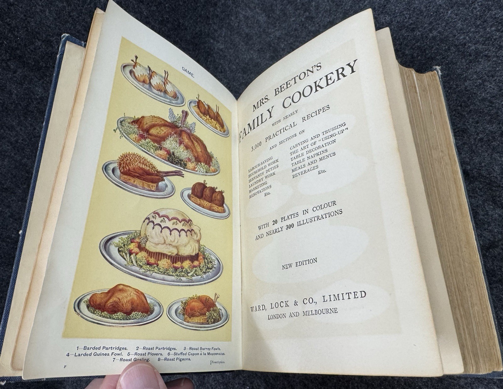 Mrs Beeton’s Family Cookery c1920s BIG Hardcover Cookbook Ward Lock & Co Ltd