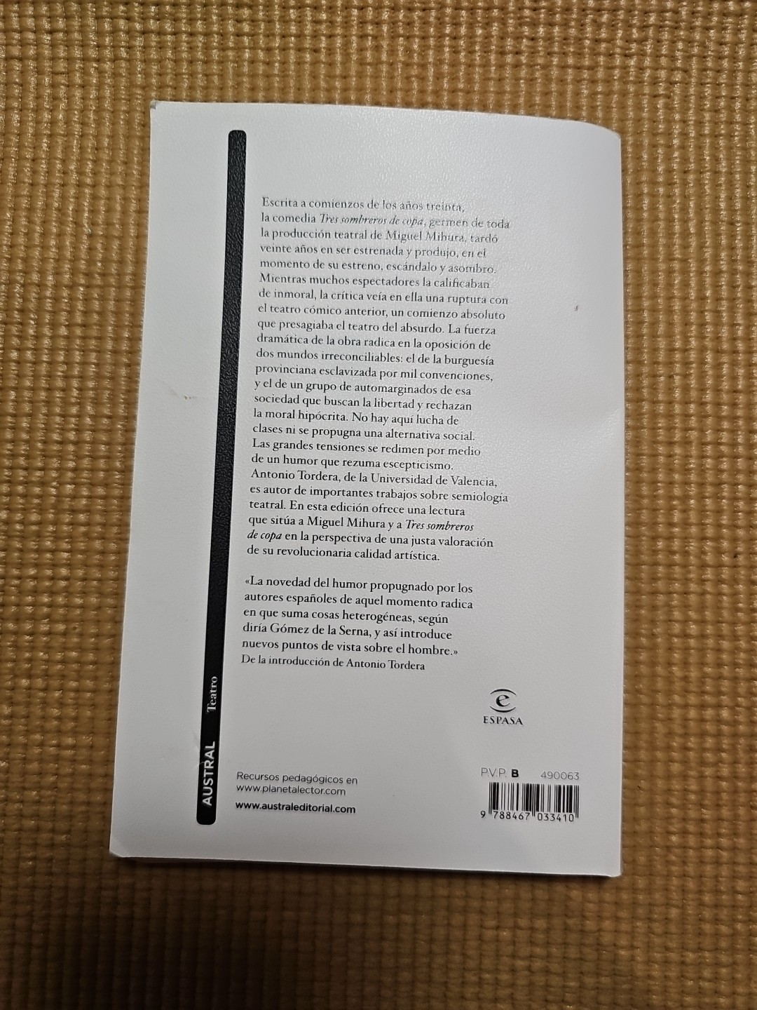 Tres Sombreros de Copa Hardcover Miguel Mihura