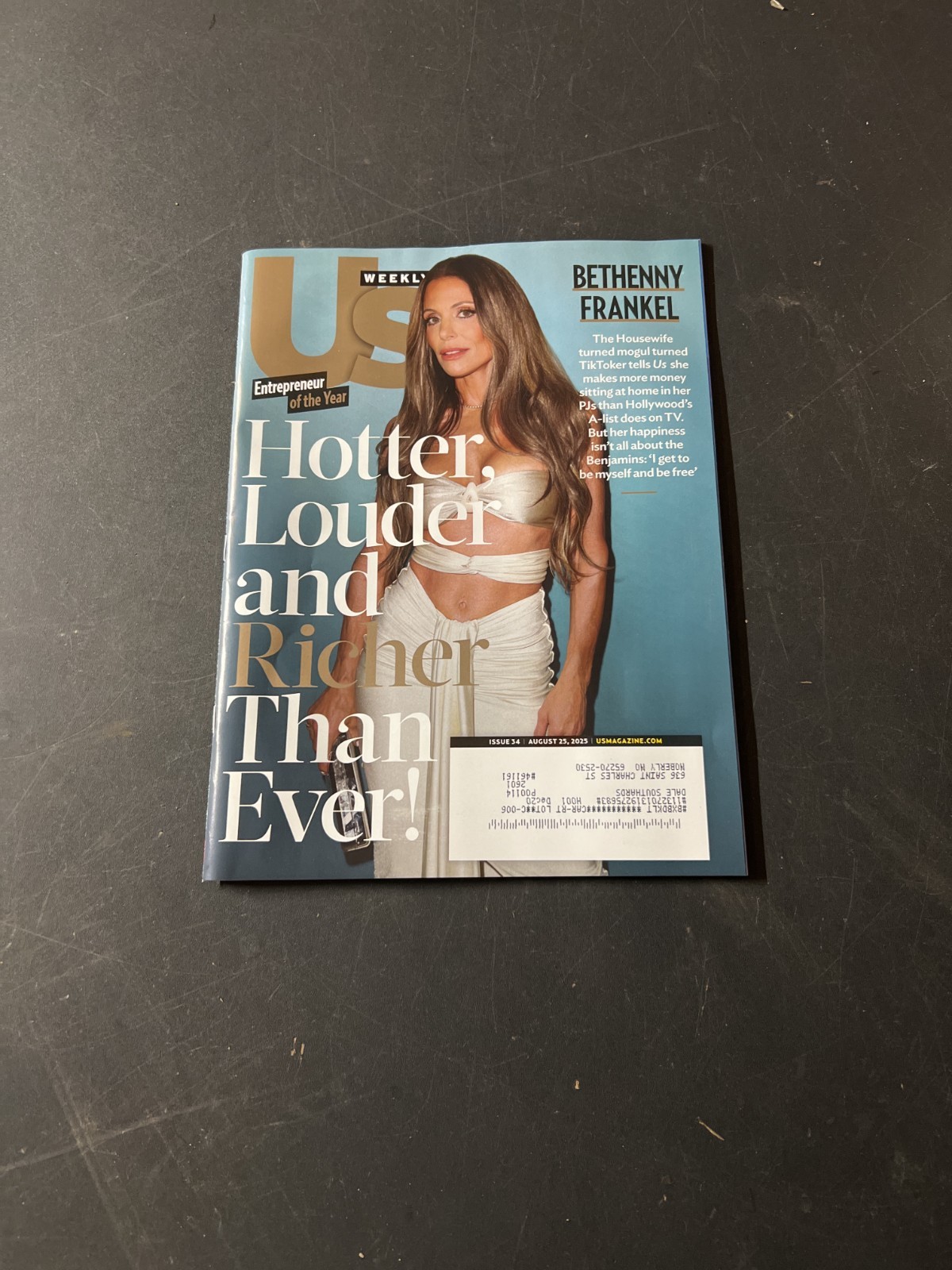 US Weekly Magazine August 25 2025 Bethenny Frankel Cover