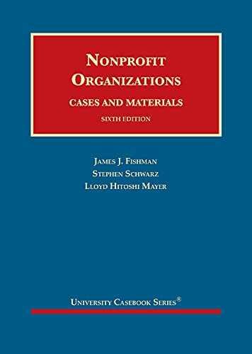 Nonprofit Organizations, – Hardcover, by Fishman James; Schwarz – Very Good d