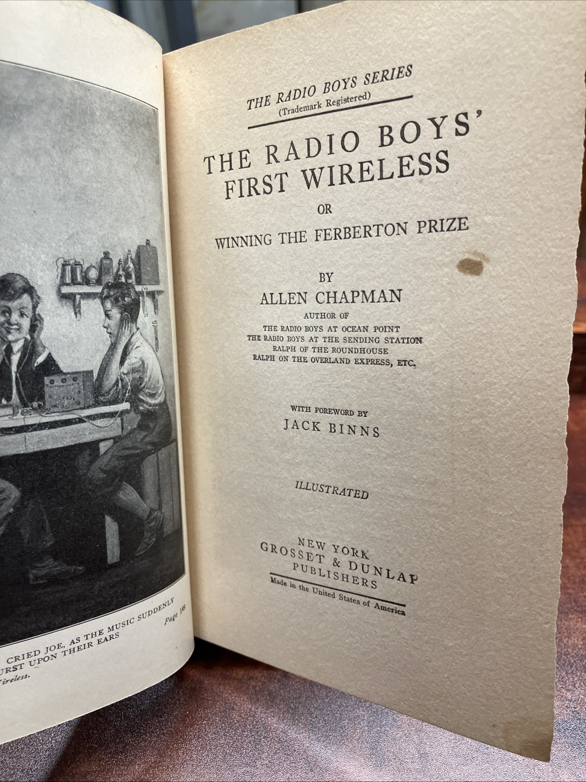 The Radio Boys First Wireless Allen Chapman April 1922 W/DJ