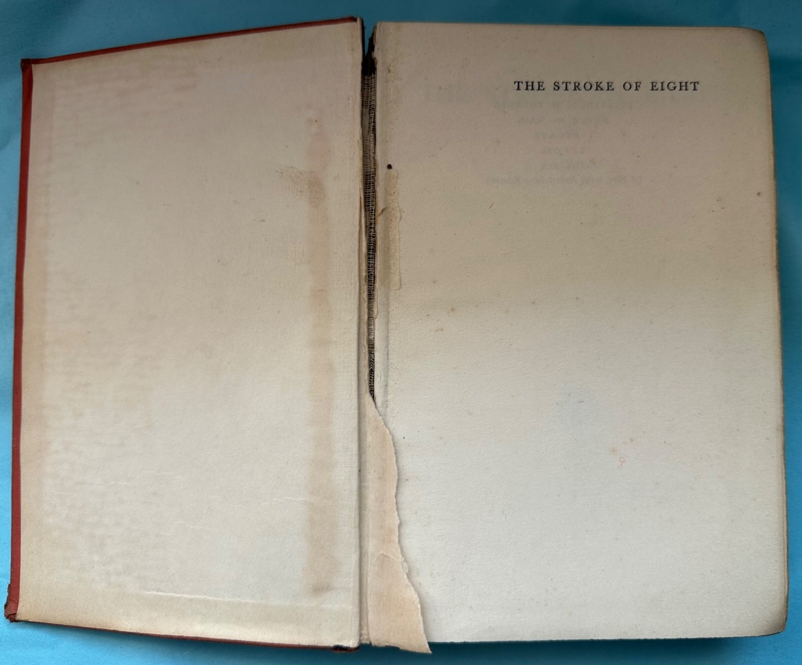 The Stroke of Eight by J L Hardy Collins Hardback Book 1938