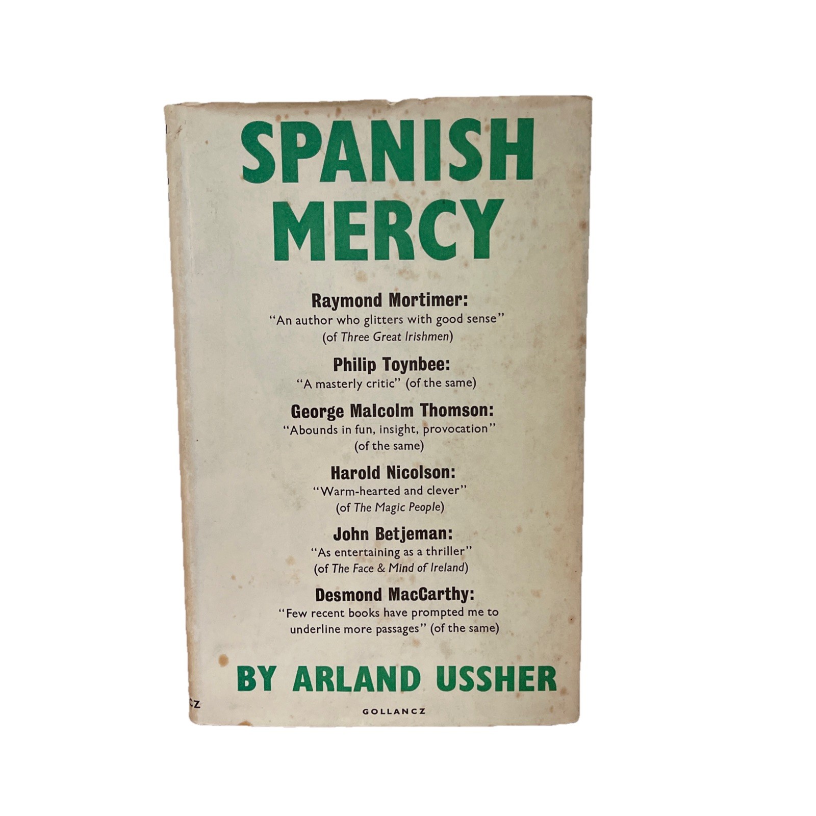 Spanish Mercy by Arland Ussher 1959 1st edition with dust jacket