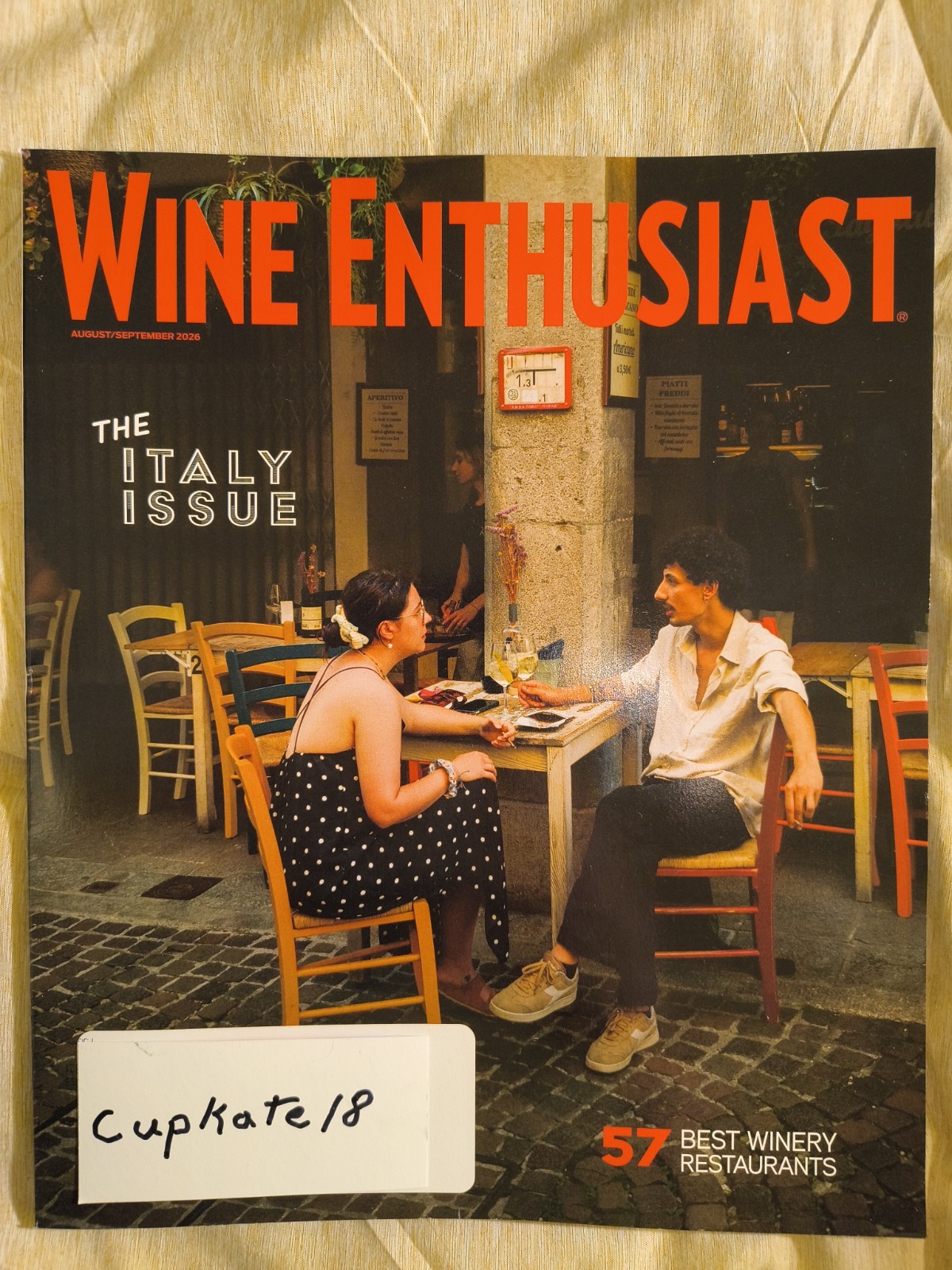 Wine Enthusiast Magazine August September 2026 Italy Issue Winery Restaurant NEW