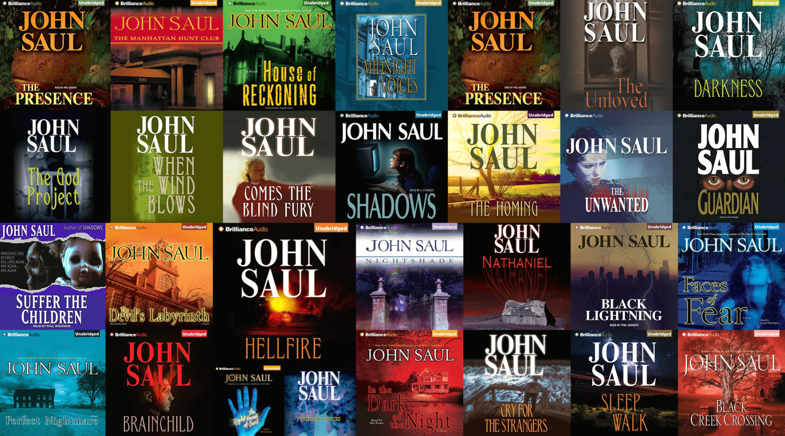 John Saul Audio Books (28 Unabridged Audiobooks on USB or DVD)