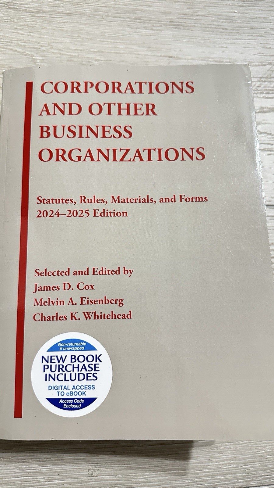 Corporations Other Business Organizations Statutes Rules Materials 2024-2025 Cox