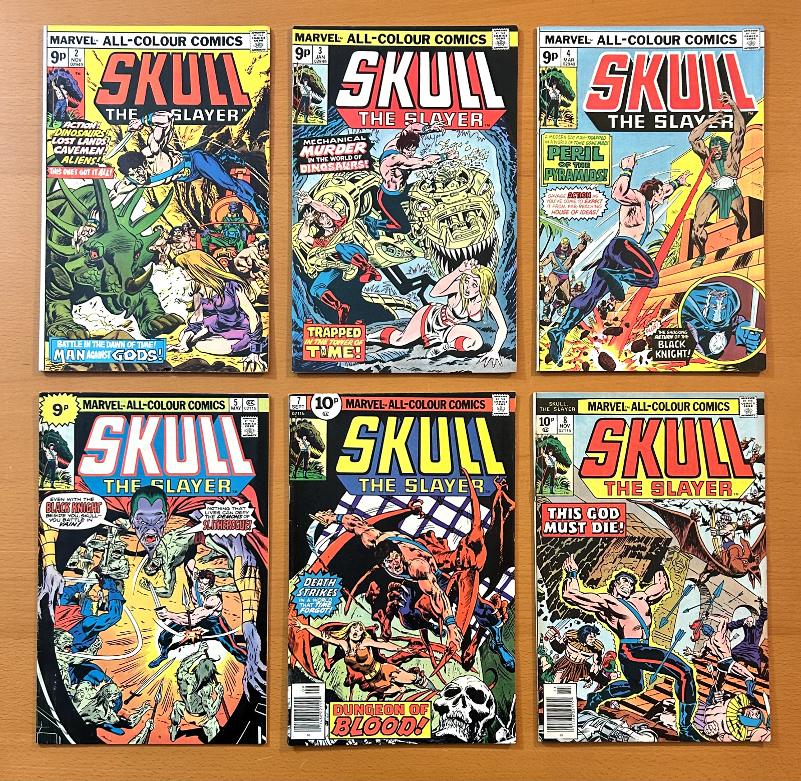Skull the Slayer #2, 3, 4, 5, 7 & 8 (Marvel 1975) 6 x VF+/- Bronze Age comics.