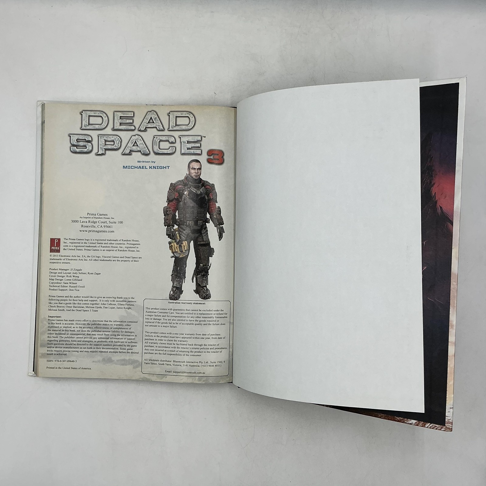 Dead Space 3 Limited Edition Phillip Marcus Prima Games HC White Blue 2013