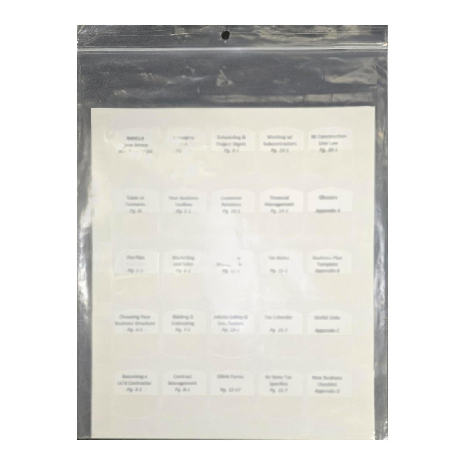 Preprinted Tabs – Residential Home Builder Study Guide