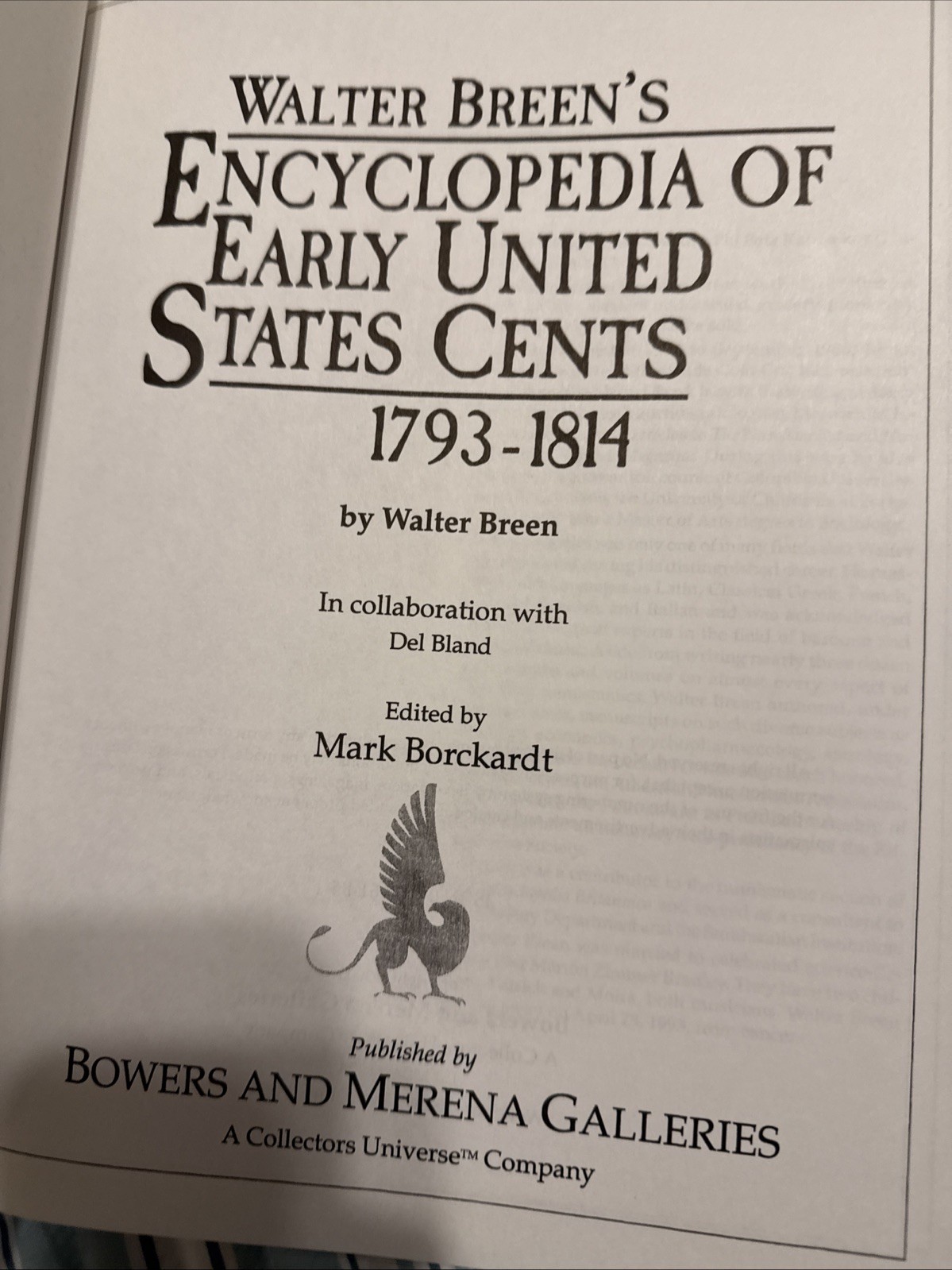 Walter Breens Encyclopedia of Early United States Cents 1793-1814 US Coin Guide