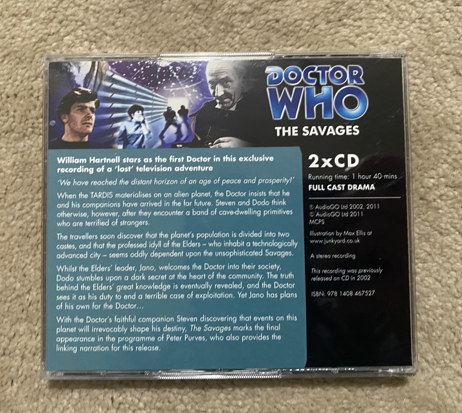 RARE! BBC AUDIOGO DOCTOR WHO 1st Doctor THE SAVAGES 2 CD Set 1 hour 40 minutes