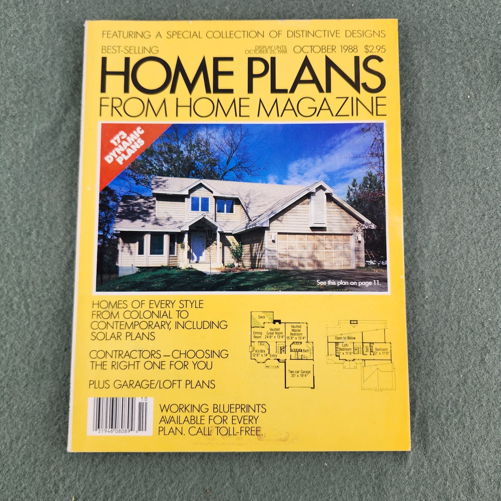 Best Selling HOME PLANS From Home Magazine – October 1988 – 190 Pages