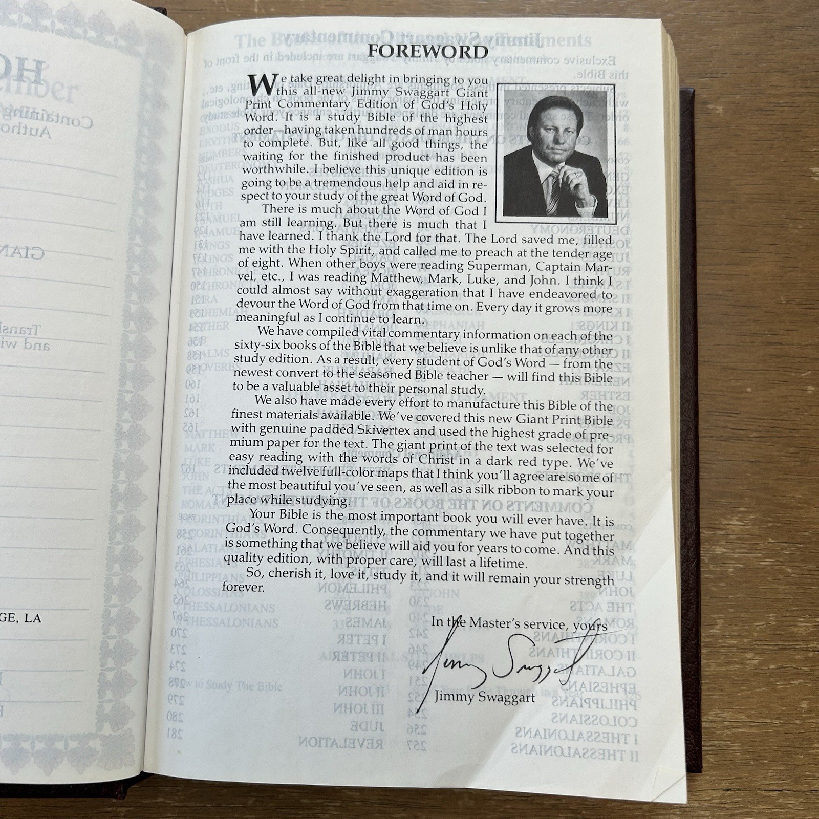 King James Holy Bible Jimmy Swaggart Giant Print Commentary Edition Red Letter
