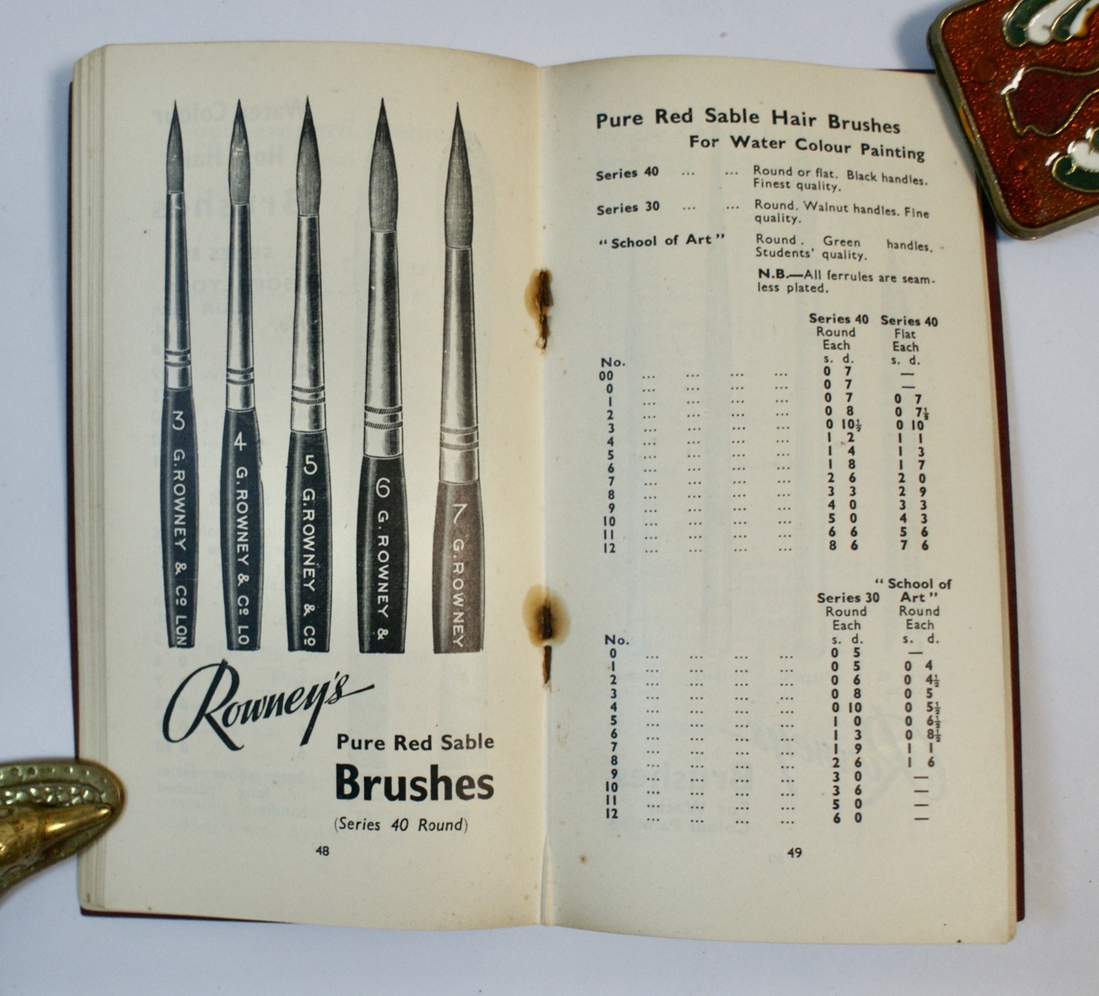 Rare Rowney’s Pocket Catalogue Of Artists’ Materials, Illustrated, 96p. 1930’s
