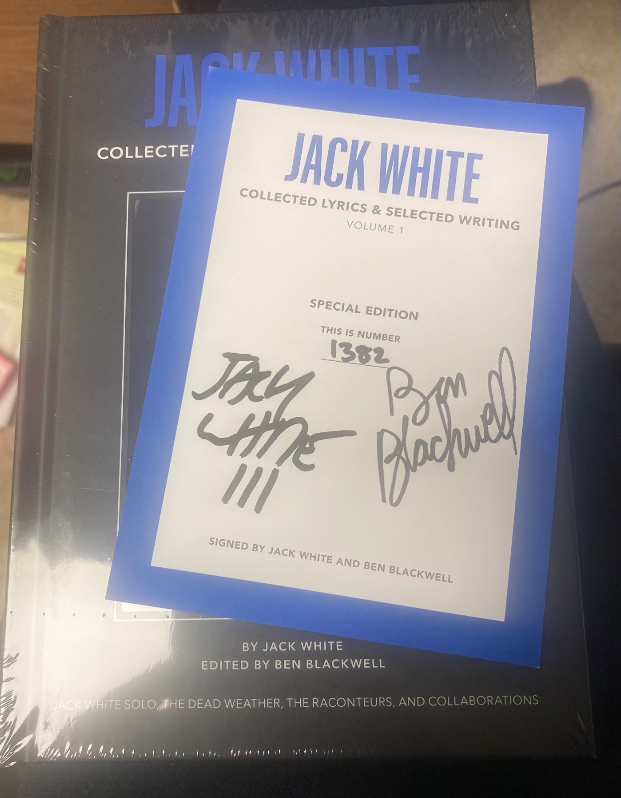 Jack White SIGNED BOOK Collected Lyrics & Selected Writing Volume 1 In Hand!