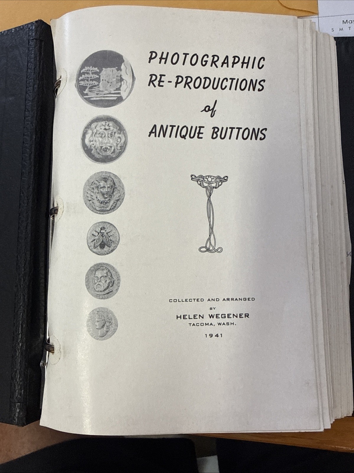 Photographic Reproductions Of Antique Buttons Collected By Helen Wegener 1941