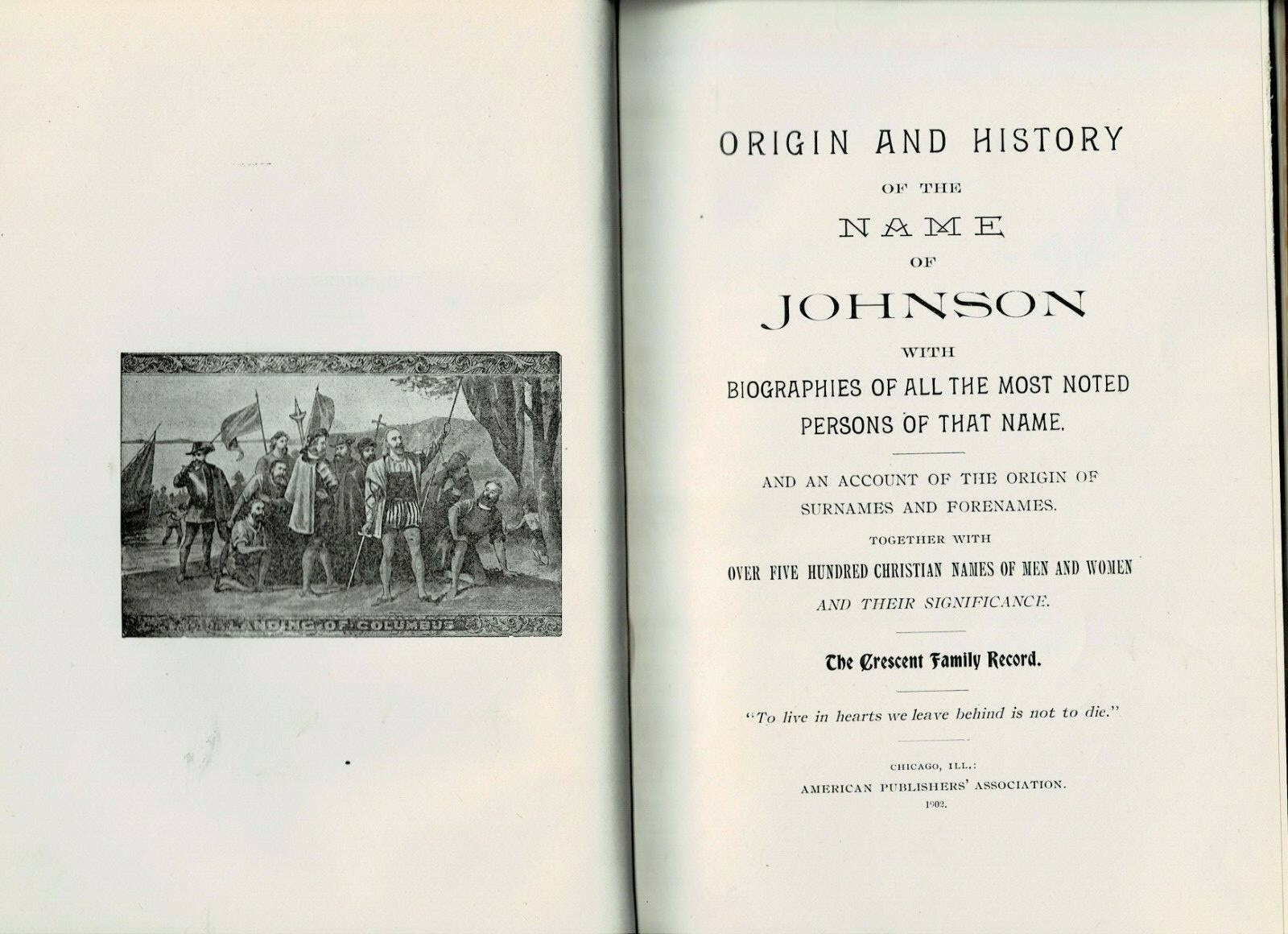 Genealogy-Origin & History-Noted Johnson-Bios Of Noted-Surnames-Forenames-1902