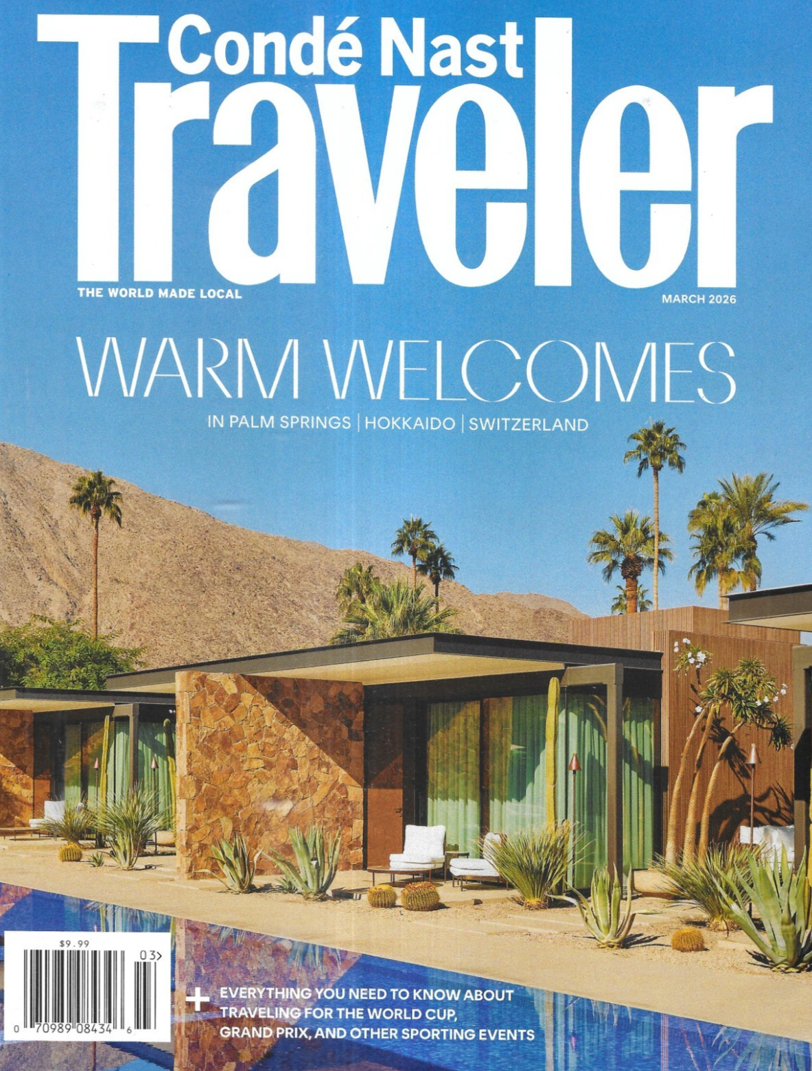 Conde Nast Traveler Magazine Palm Springs Switzerland Hokkaido Venice Aspen 2026