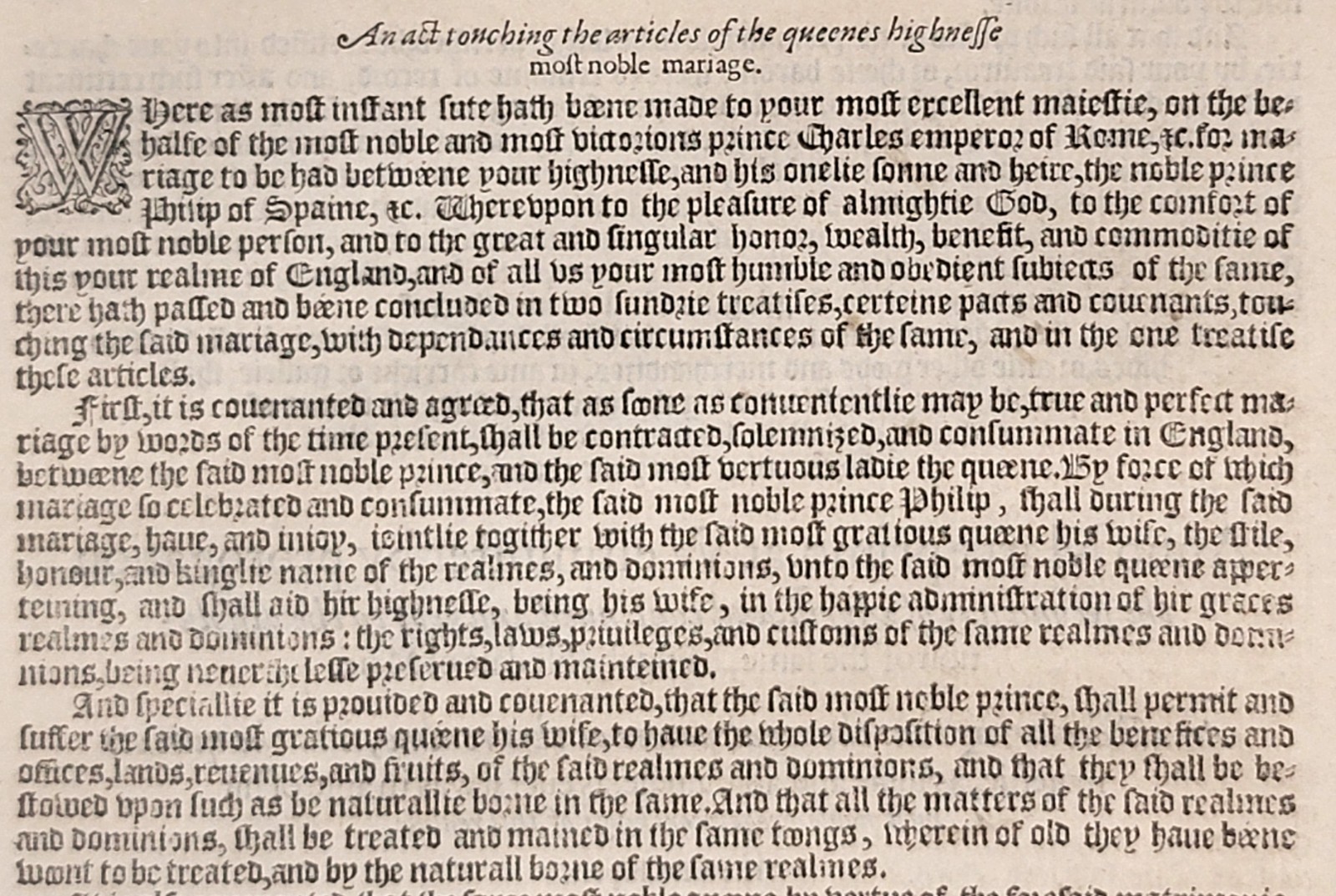 Mary I Religious Persecution Queen’s Marriage 1587 Grafton Statute Bifolium