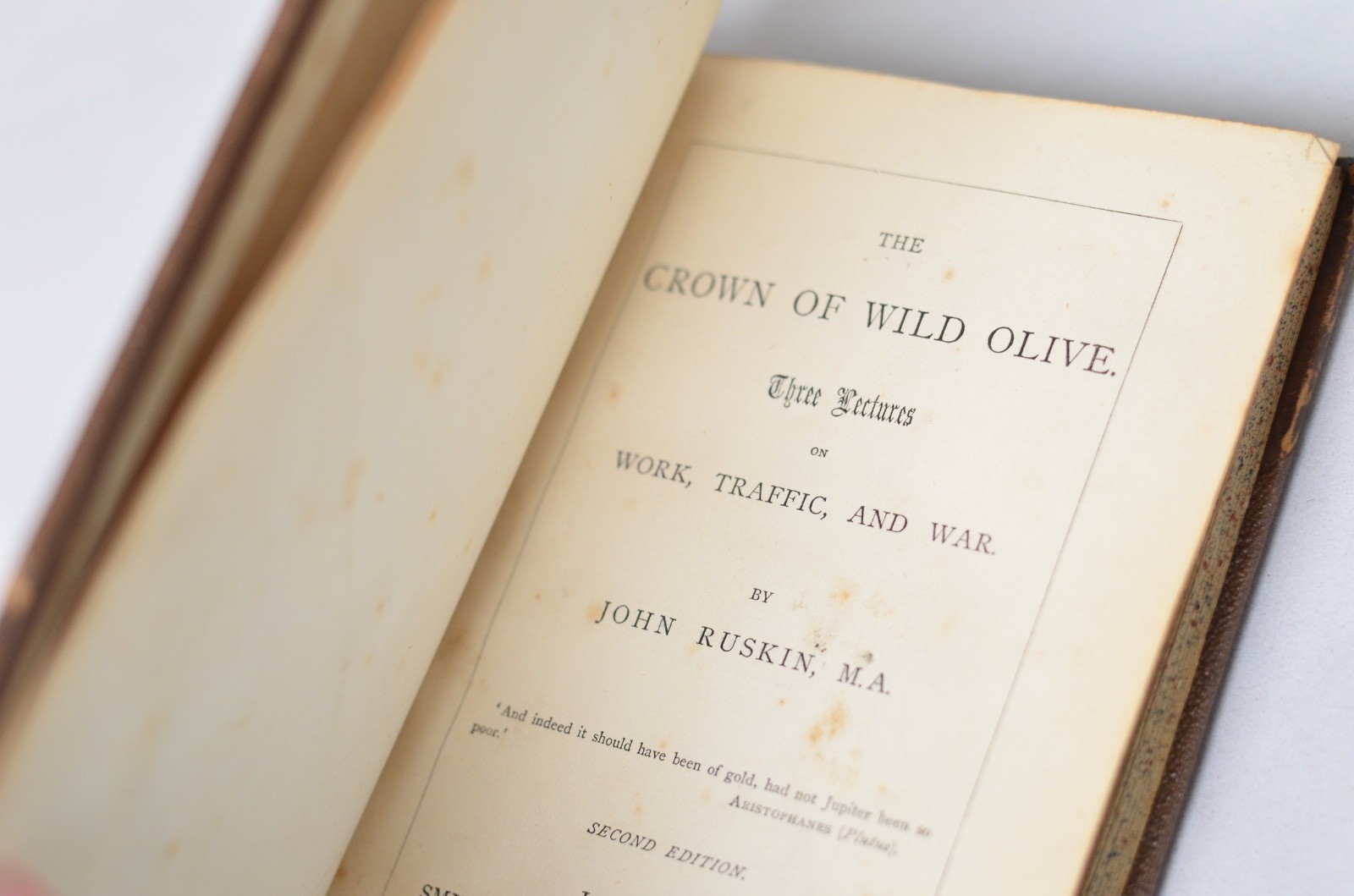 Antique Early Printing The Crown of Wild Olive by John Ruskin 1866