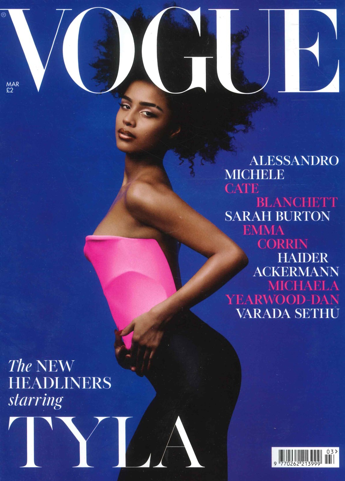 UK Vogue Magazine: Tyla, Cate Blanchett, Emma Corrin, Varada Sethu, March 2025