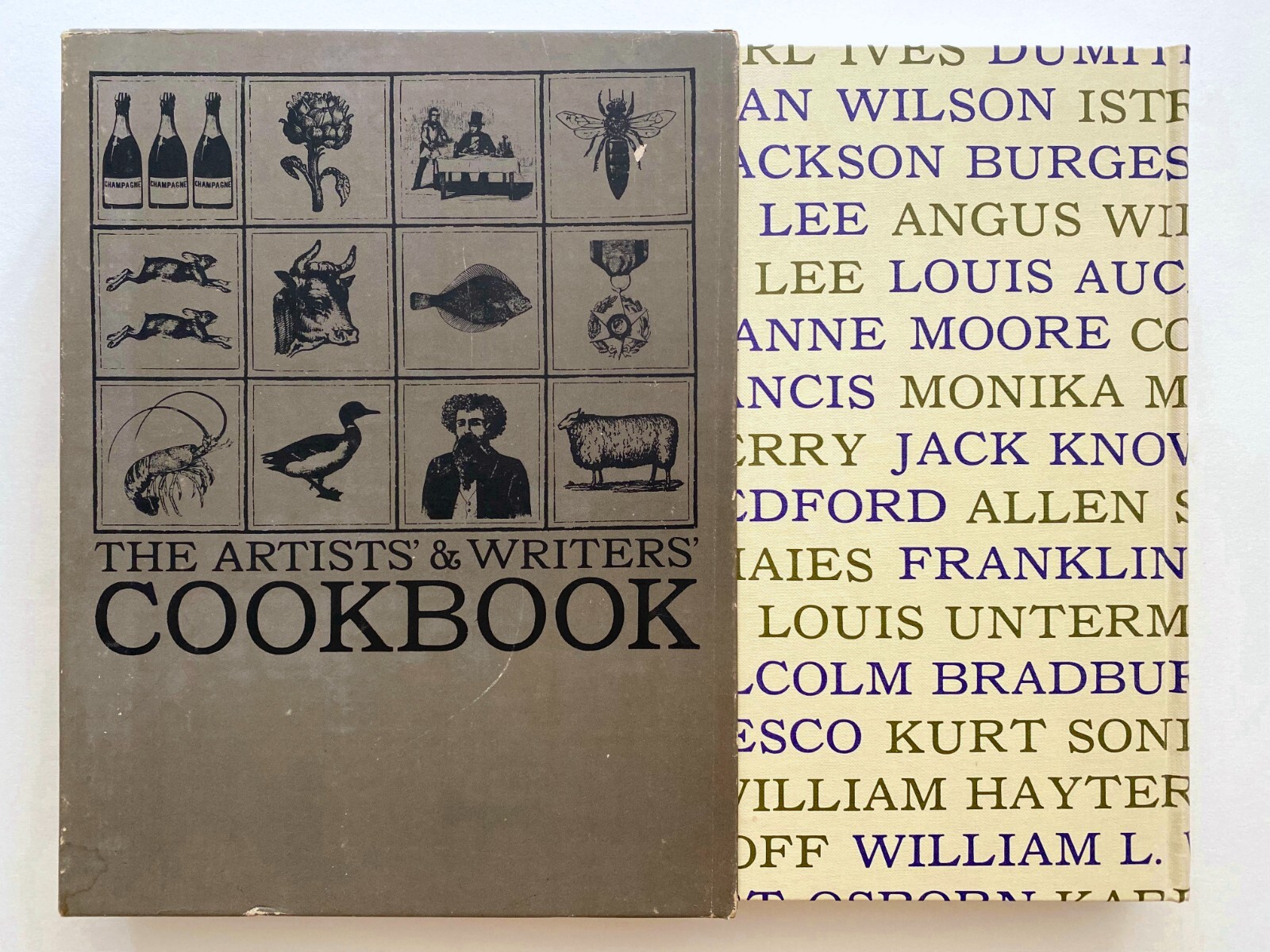 “THE ARTISTS & WRITERS COOKBOOK” RARE 1961 1ST ED LITHOGRAPH PRINT SLIPCASE BOOK