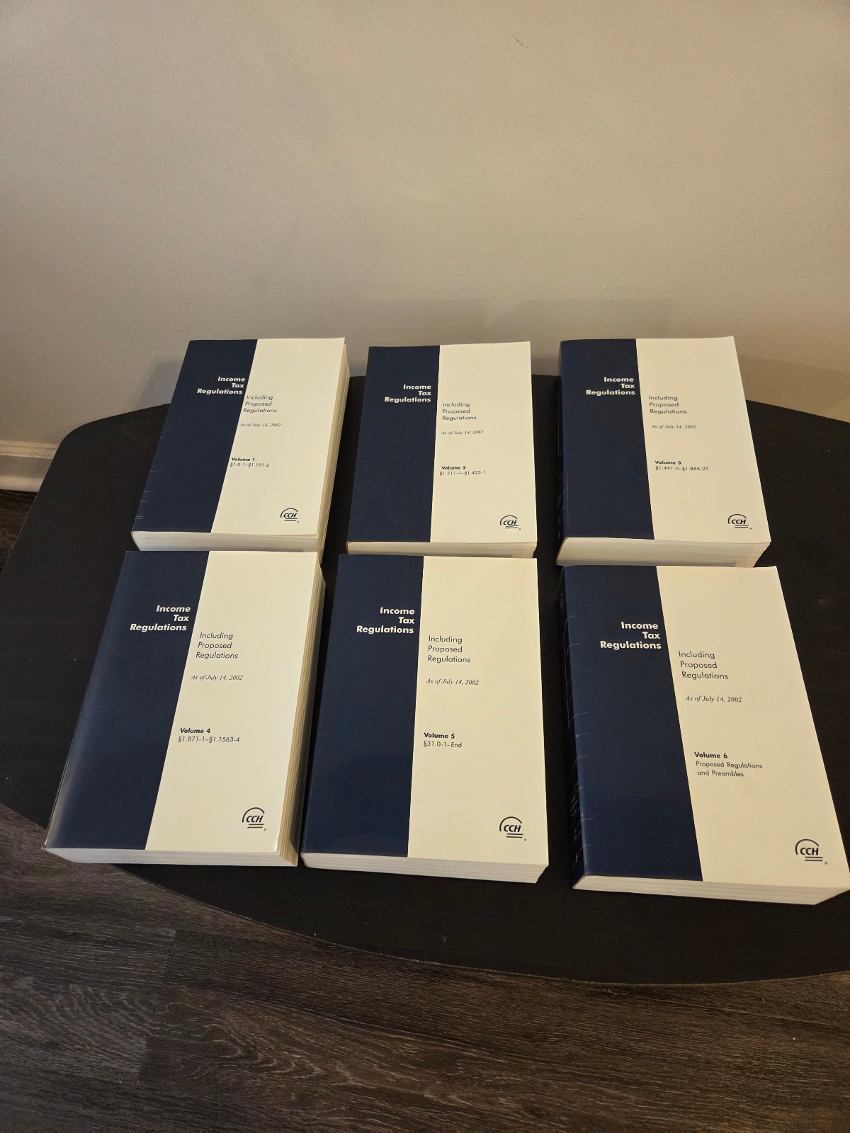 INCOME TAX REGULATIONS VOLUMES 1,2,3,4,5&6 by CCH 2002 EDITION COLLECTORS’ BOOKS