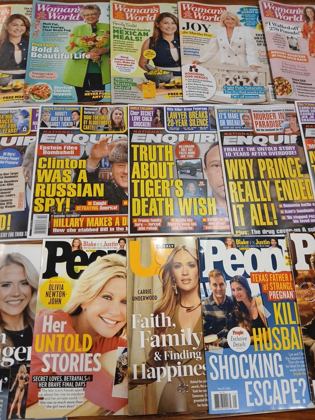 TABLOID MAGAZINE LOT Of 23 Enquirer Us Weekly People Woman World 2026 Magazines