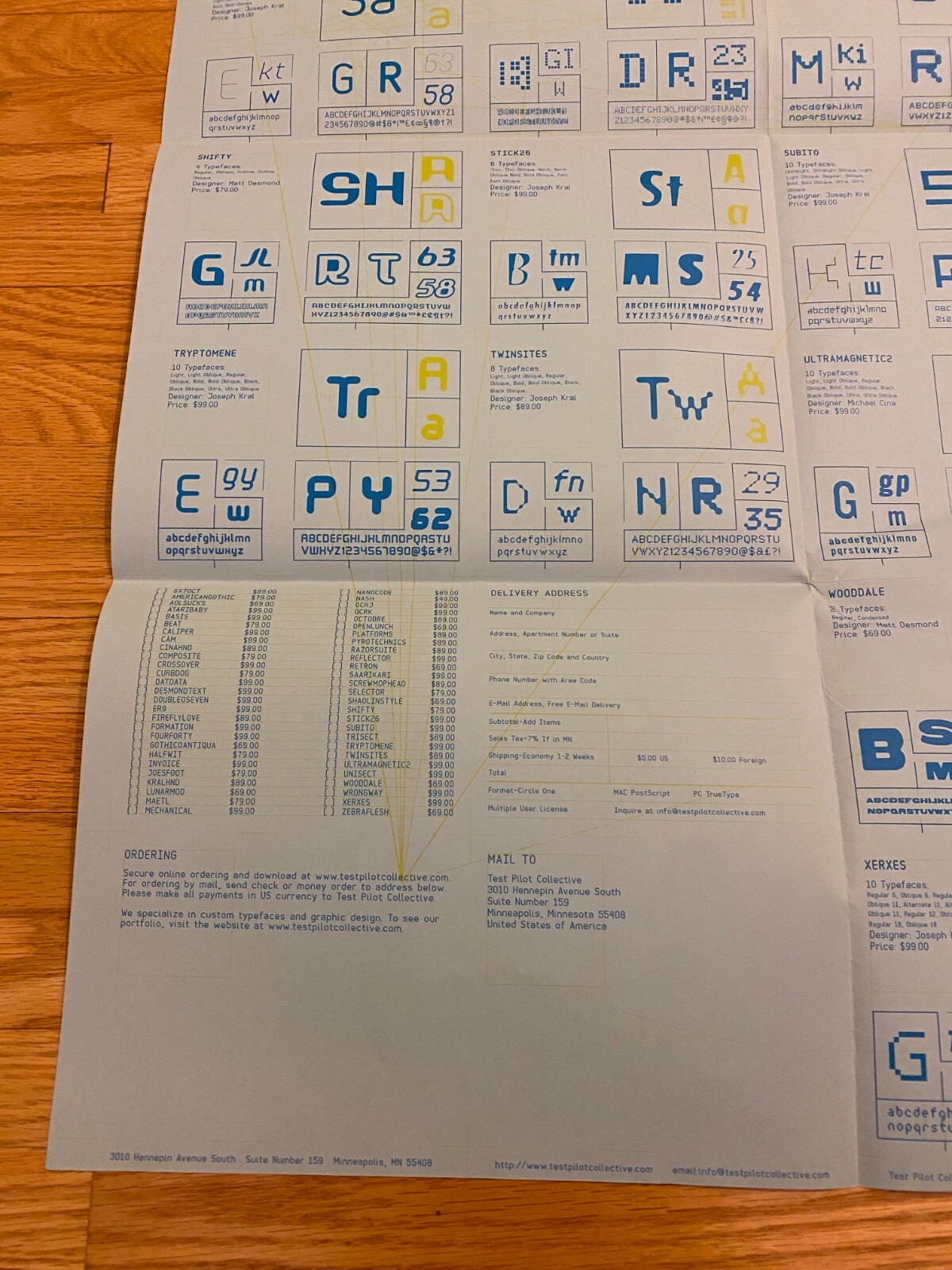 Test Pilot Collective Type Specimen Catalog Poster Fonts Graphic Design Computer