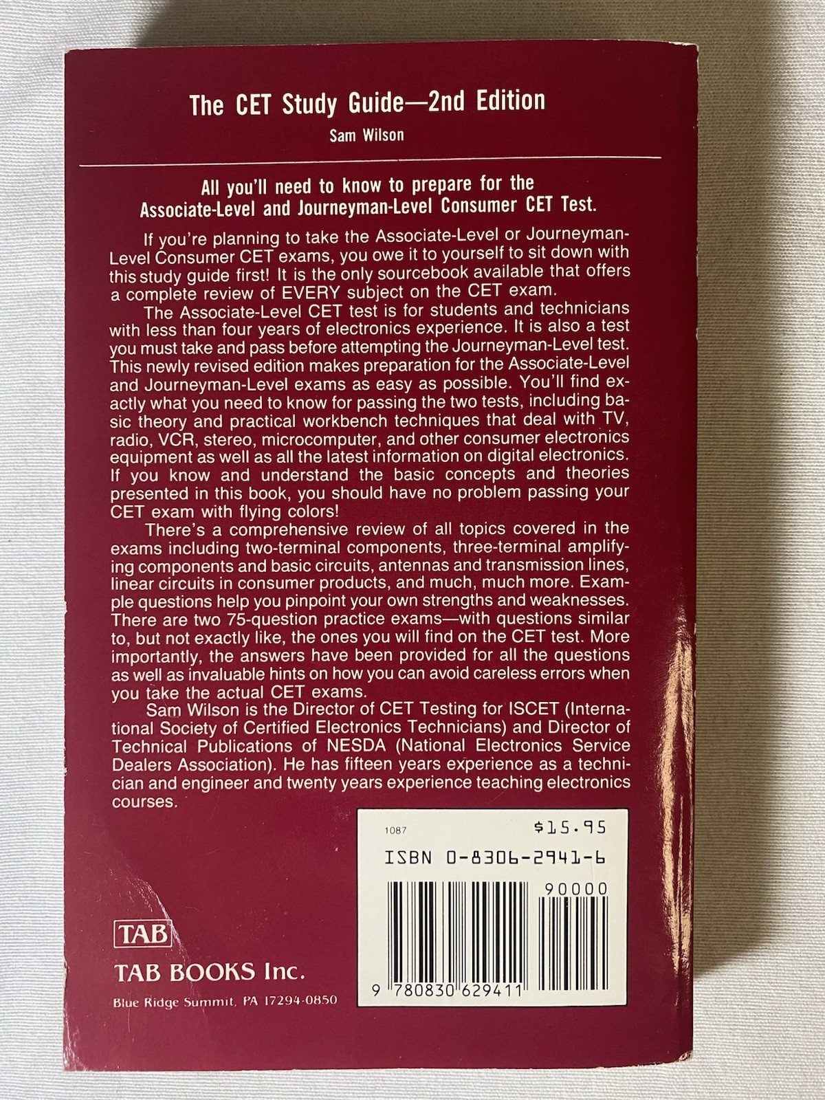The CET Study Guide 2nd Edition Paperback Sam Wilson (1984)