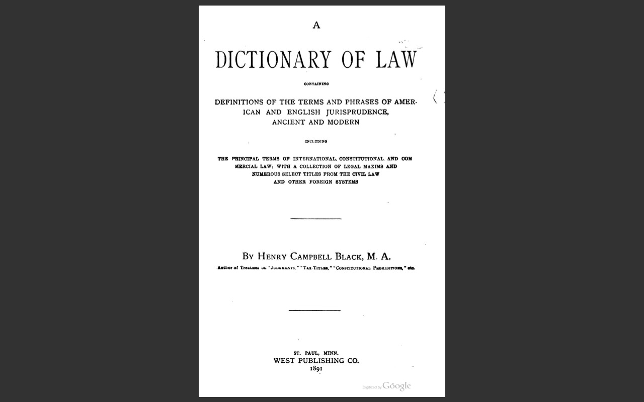BLACK’S LAW DICTIONARY, 1st Edition 1891 and 2nd Edition 1910 Law Book on CD-ROM