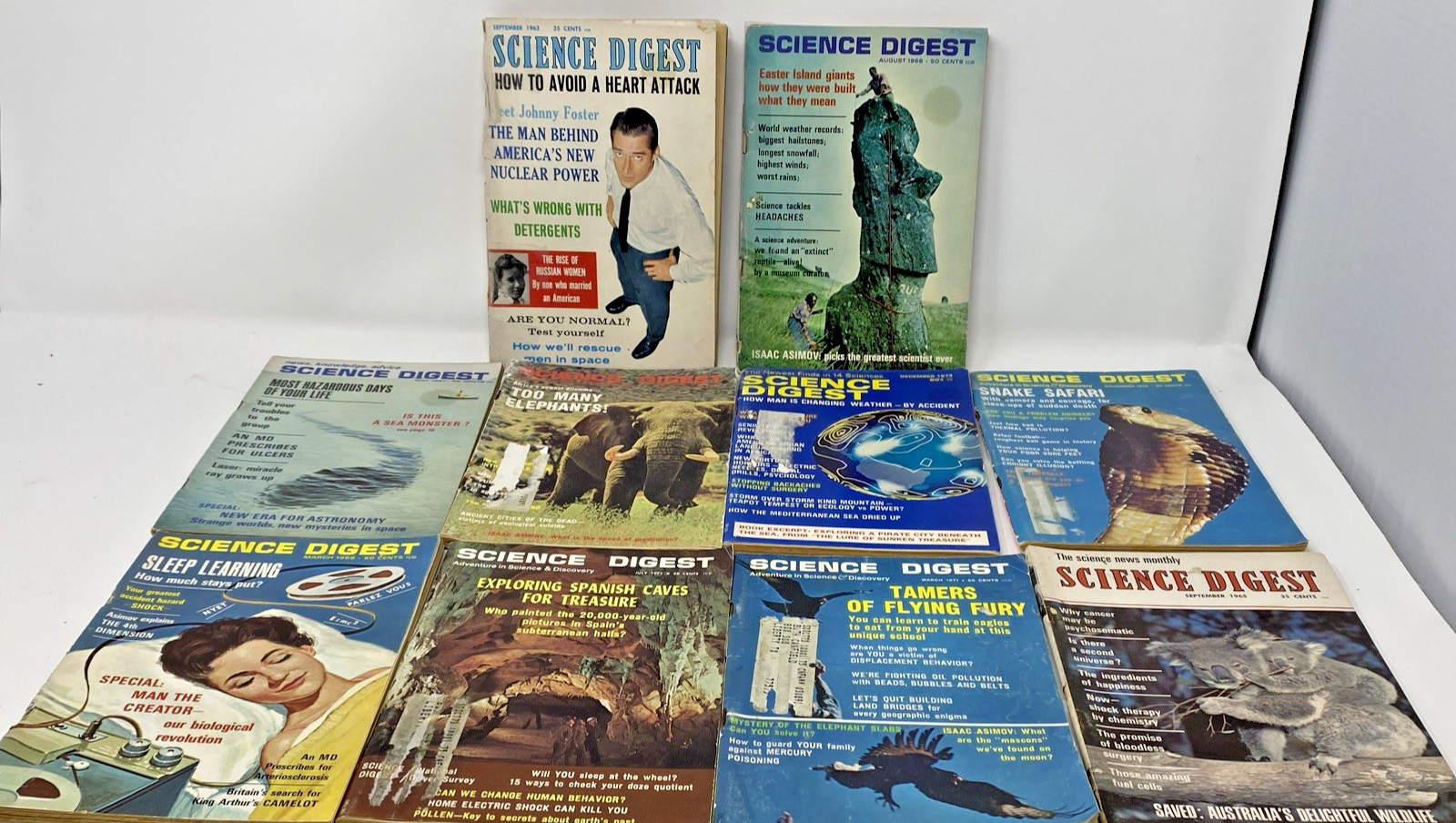 Lot of 10: Vintage SCIENCE DIGEST Magazine, 1979-1986. Acceptable Condition.