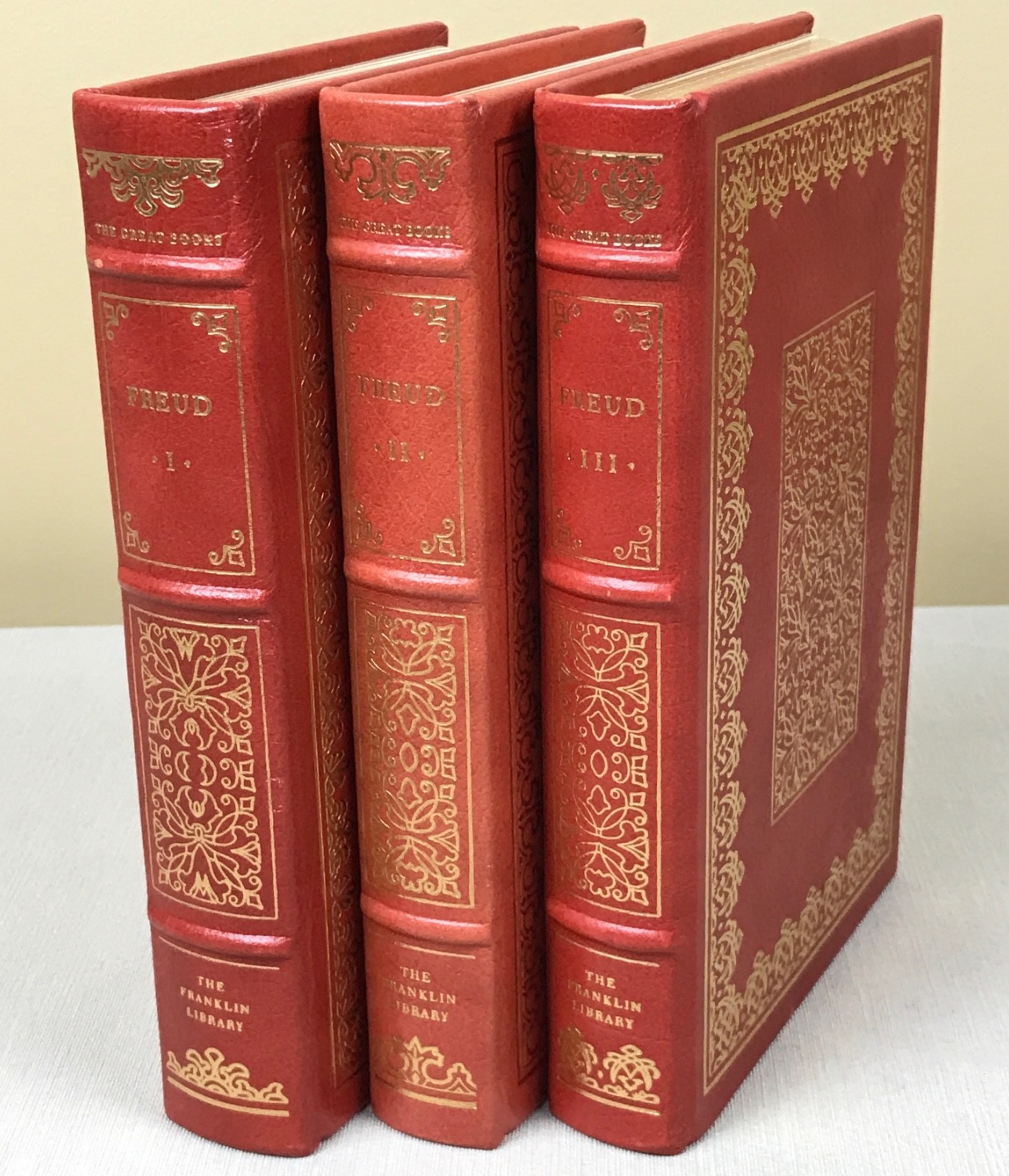 Major Works of SIGMUND FREUD Limited Edition Leather 3-vol Set Franklin Library