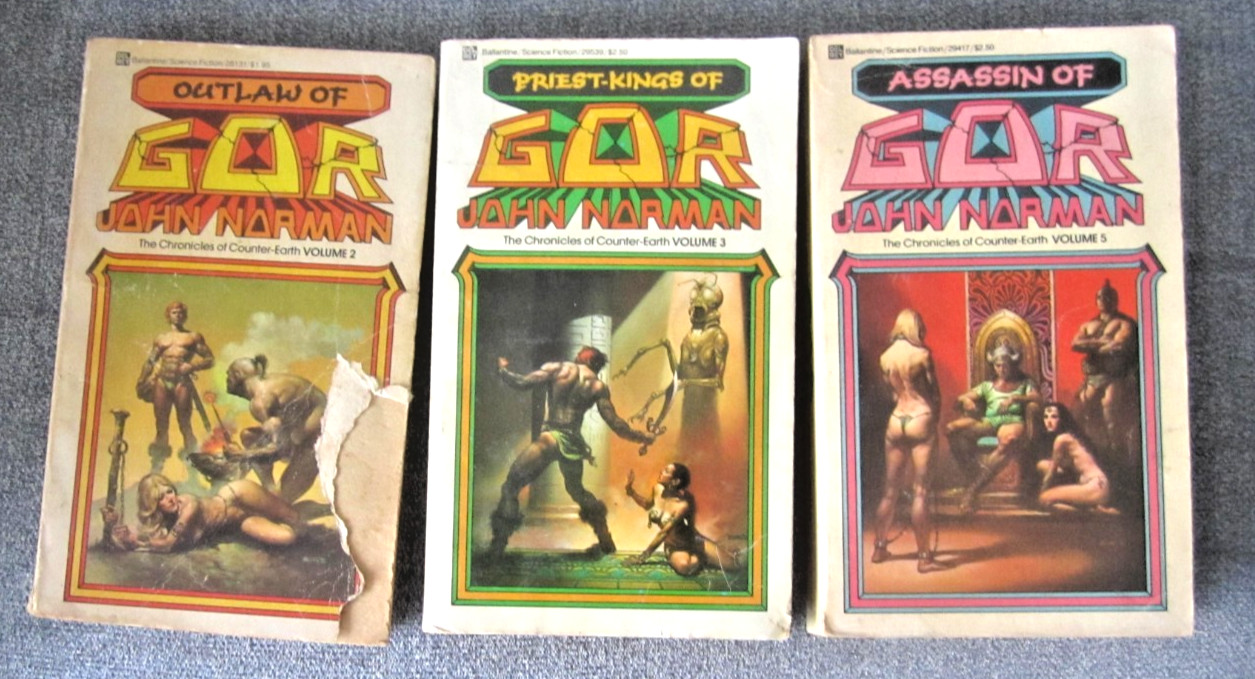 Lot of 3 John Norman “GOR” Paperback Books 2, 3 & 5 Outlaw Priest Kings Assassin