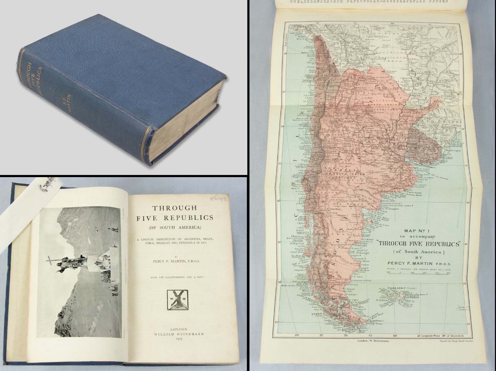 Brazil Chile 1905 South America Through Five Republics by Martin MAPS and plates
