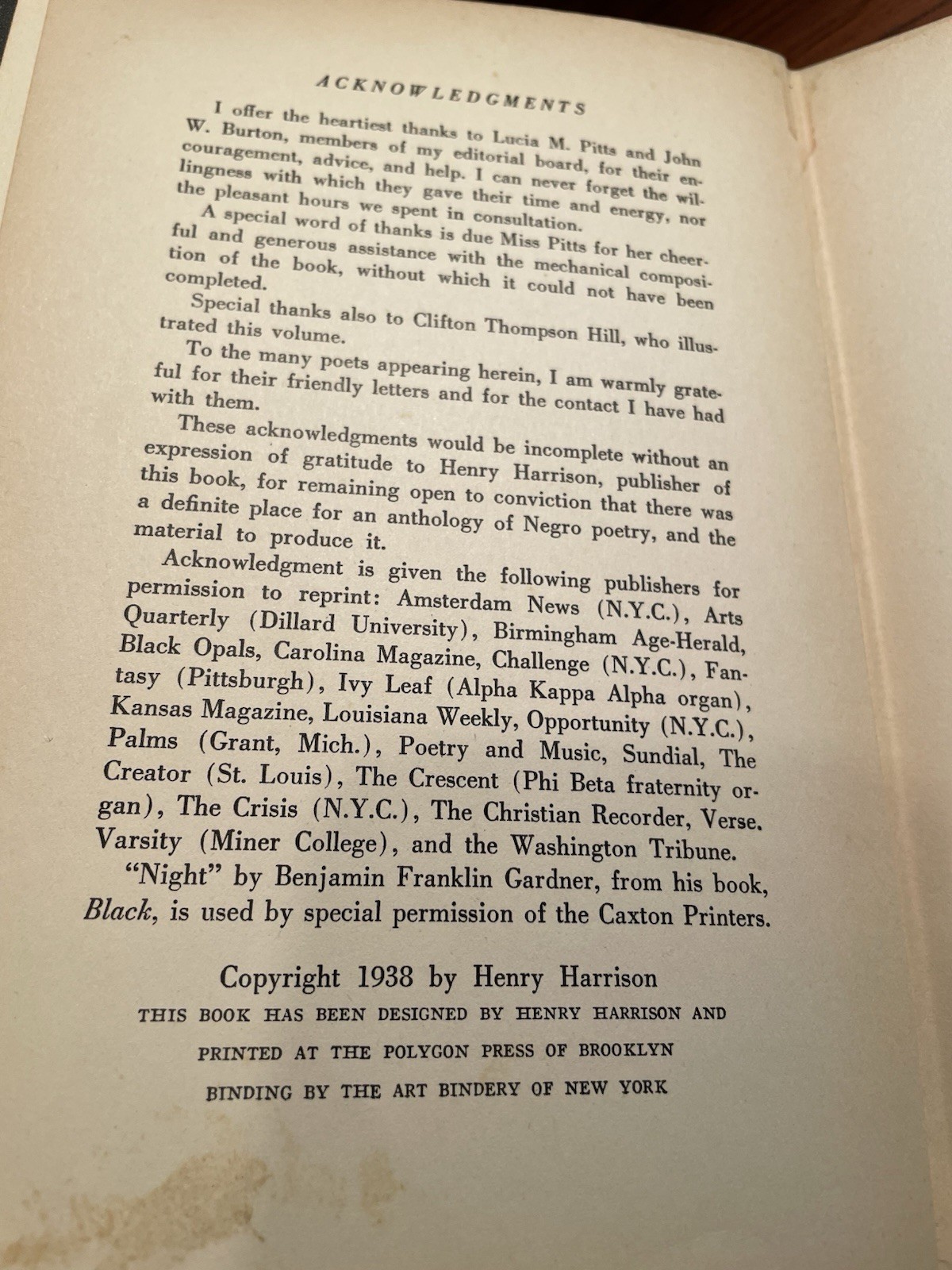 Negro Voices edited Beatrice Murphy RARE 1938 Pre-Civil Rights Poetry Anthology