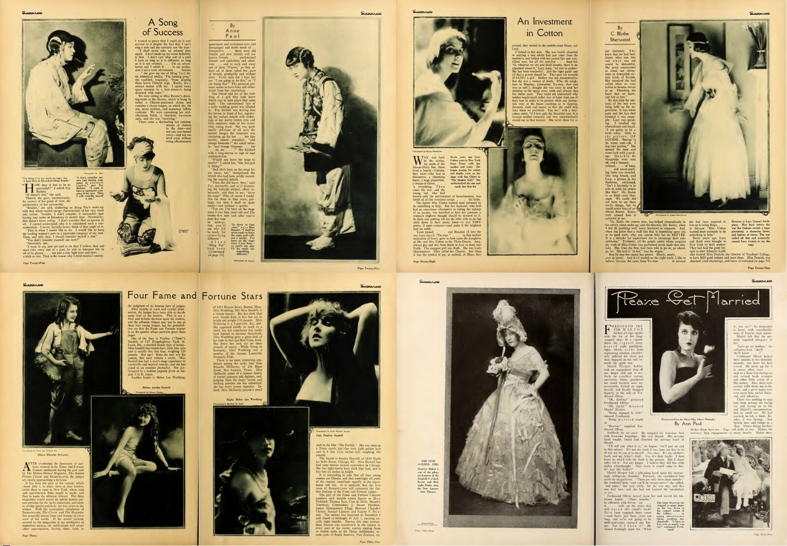 36 Old Issues of Shadowland – Art Dance Film Fashion Magazine (1919-1923) on USB
