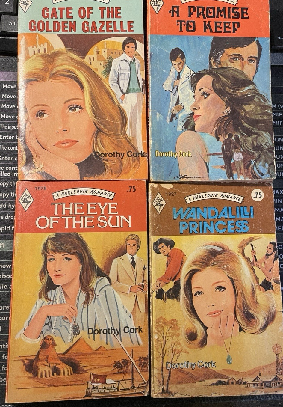 Vintage Lot of 4 Harlequin Romance Paperback Books 1960’s / 70’s Dorothy Cork