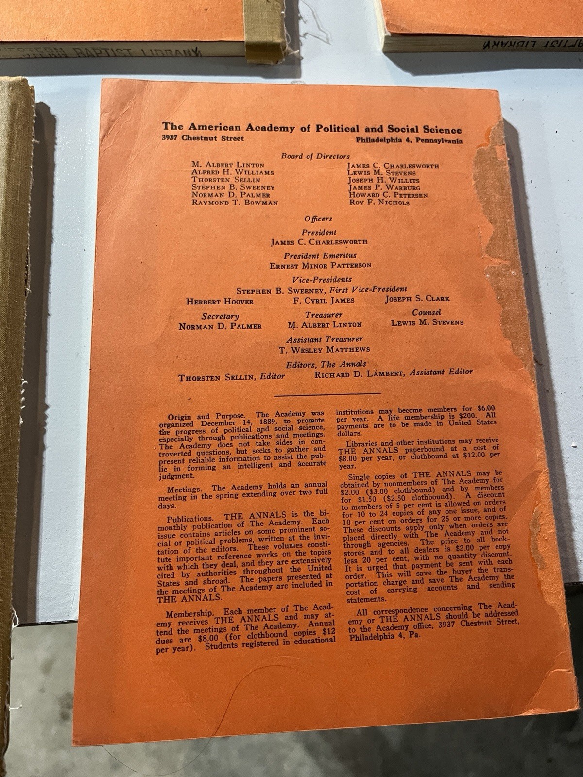 The Annals of the American Academy of Political and Social Science Lot 8 Books