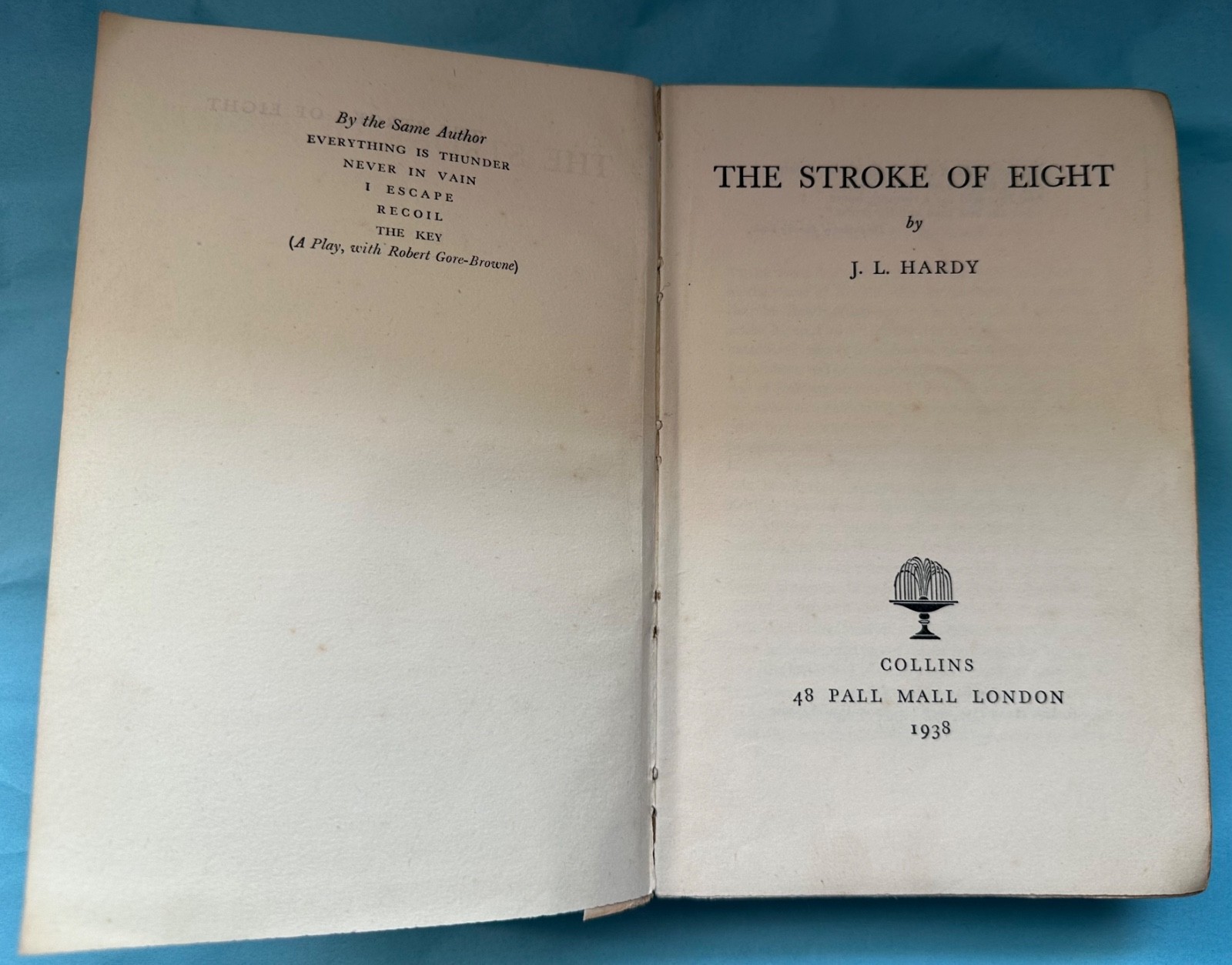 The Stroke of Eight by J L Hardy Collins Hardback Book 1938