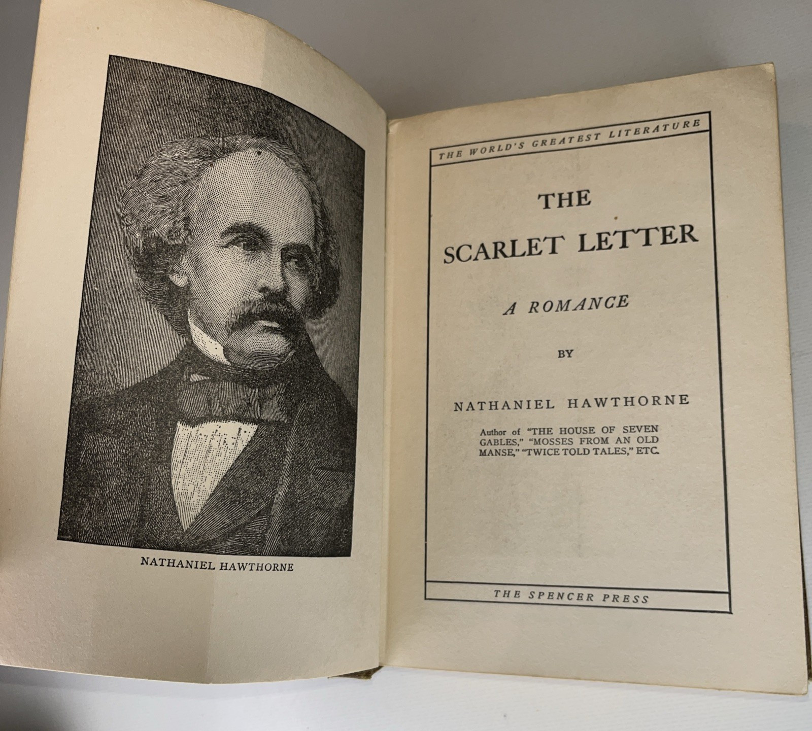 Nath Hawthorne World’s Greatest Lit Spencer Press 1936? The Scarlet Letter