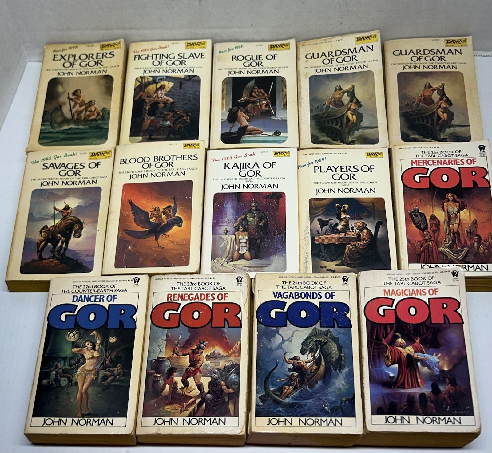 14pc Book Lot John Norman Gor Series Vintage Fantasy Sci-Fi Paperbacks