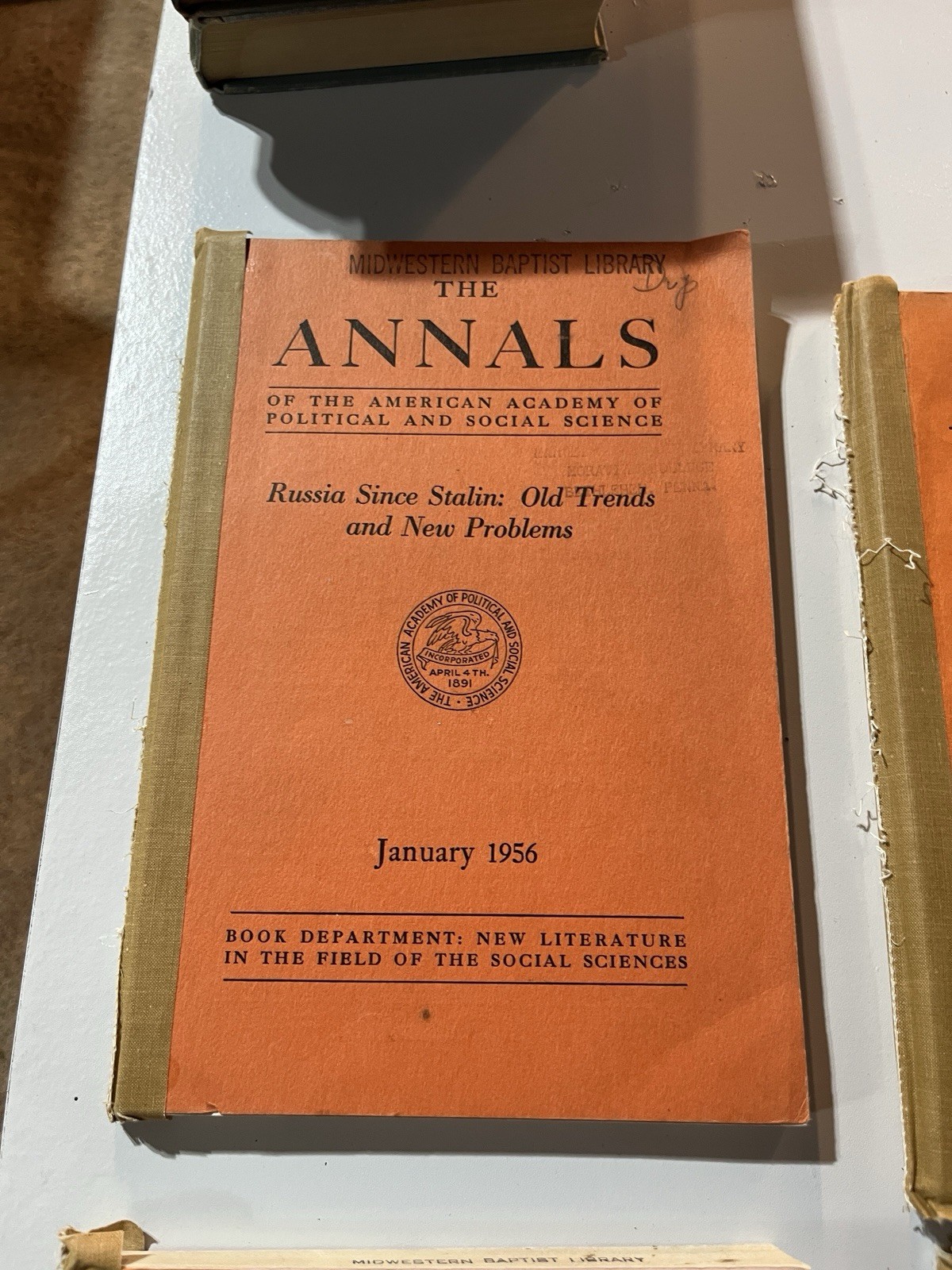 The Annals of the American Academy of Political and Social Science Lot 8 Books
