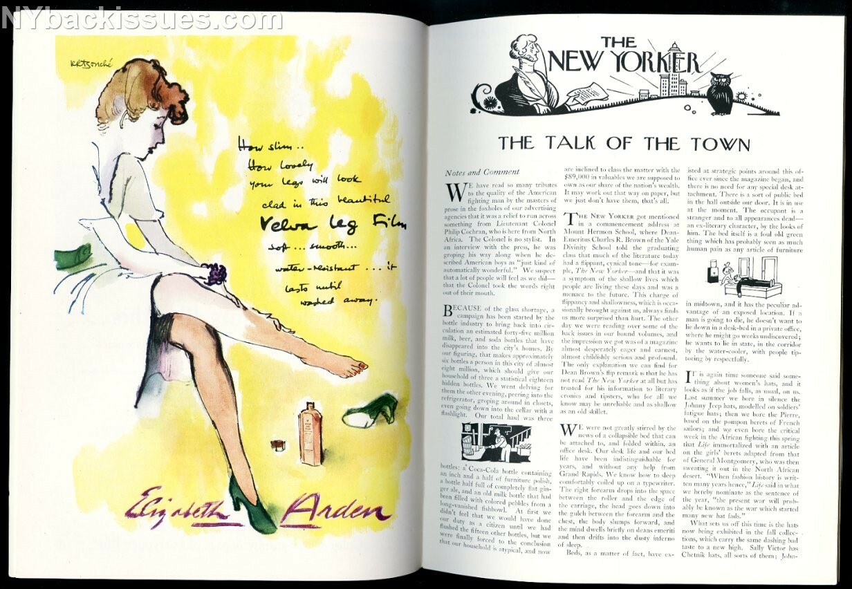 New Yorker magazine July 24 1943 Joseph Mitchell Mildred Mindret Lord Lorenzo NM