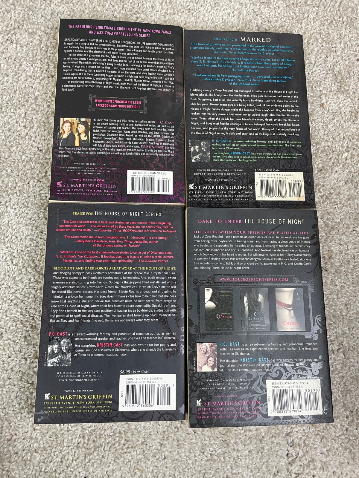 Lot of 12 PC Cast & Kristine Cast House of Night Novel Book Series Paperback