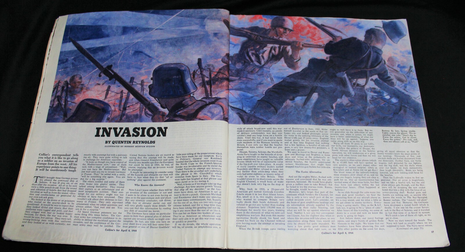 COLLIER’S MAGAZINE 8 APRIL 1944 WWII WAR NEWS FICTION GENERAL INTEREST